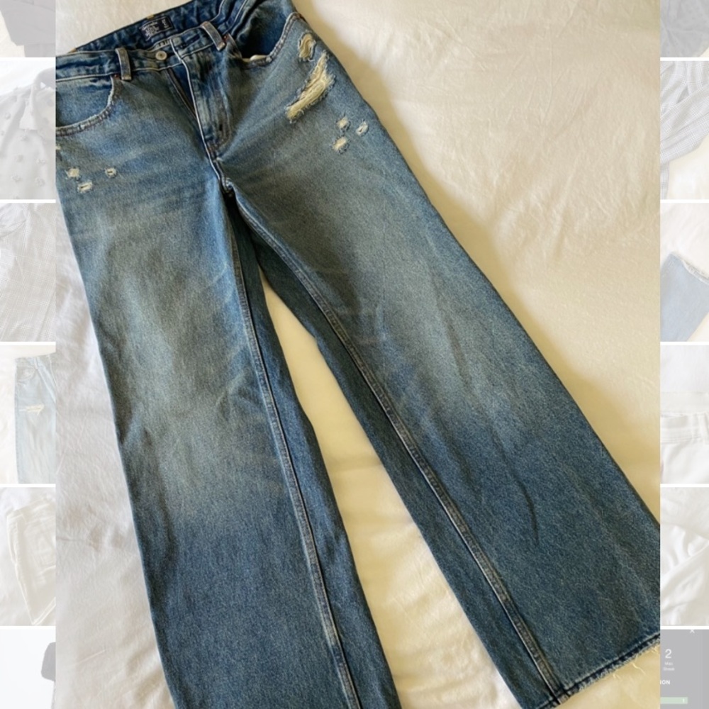 Abercrombie High Waisted Wide Leg Jeans SZ 27/4